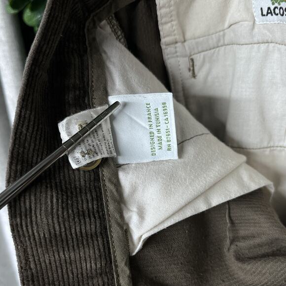 LACOSTE Corduroy Pants Men 38x30 Brown Chino Preppy Old Mony Straight‎ 2605 - Picture 6 of 10